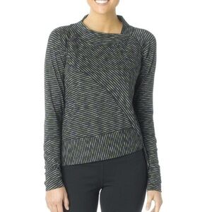 Prana Alicia stripped long sleeve mock neck pull over women’s top Sz-XL Z1